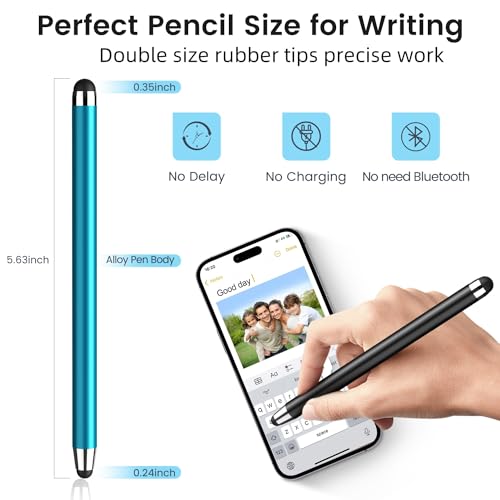 10 Pack 2-in-1 Stylus Pen for Touch DevicesiPad, iPhone, Android, Samsung, Laptops, Chromebook