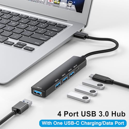 Simplified Title for Target Audience: USB Hub with 5 Ports and Power/Data Port for Multiple Devices
