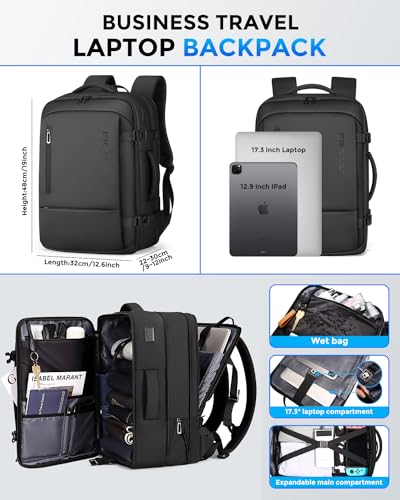 Men's Water Resistant Travel Backpack with USB Port